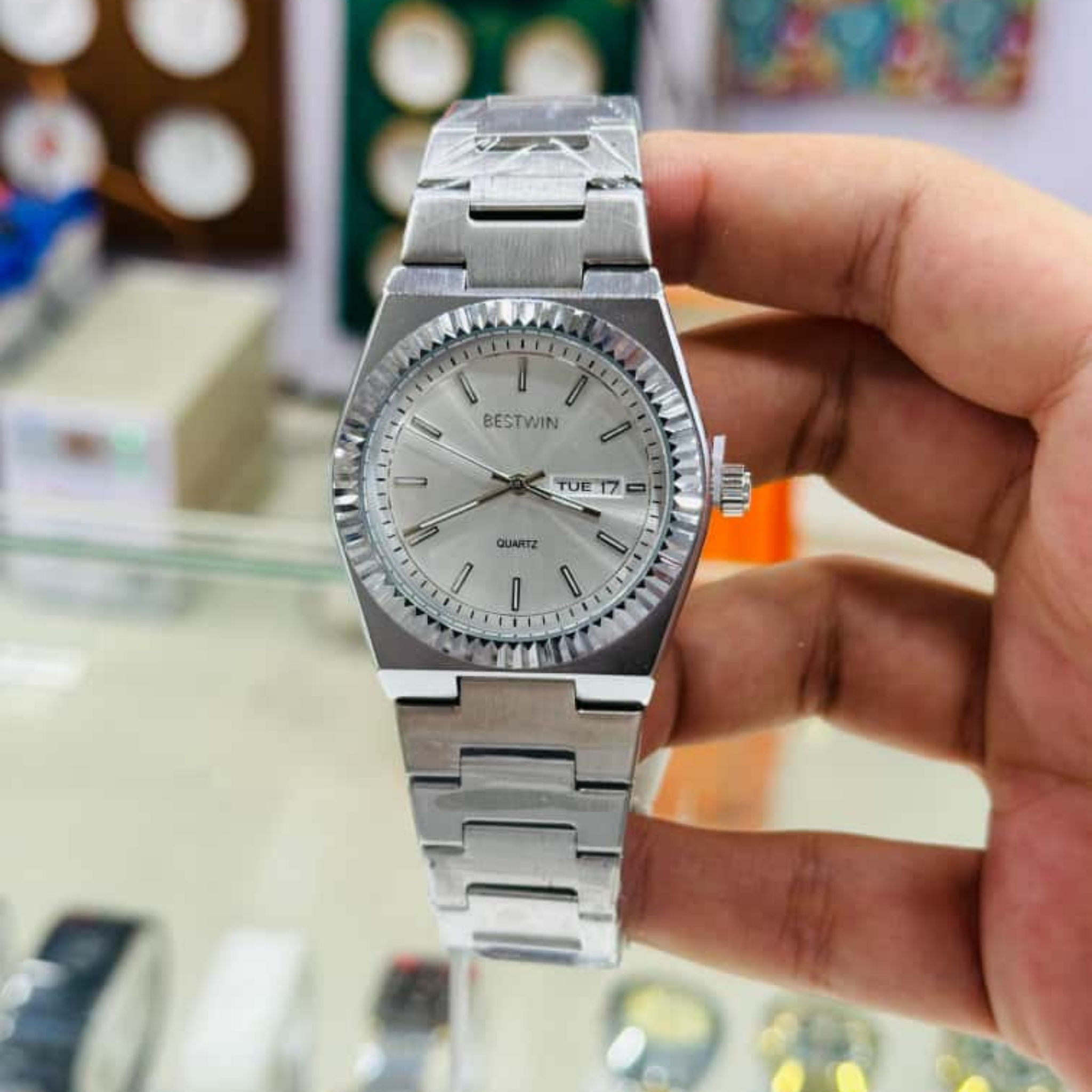 BESTWIN Datejust Watch Stainless Steel Full Silver