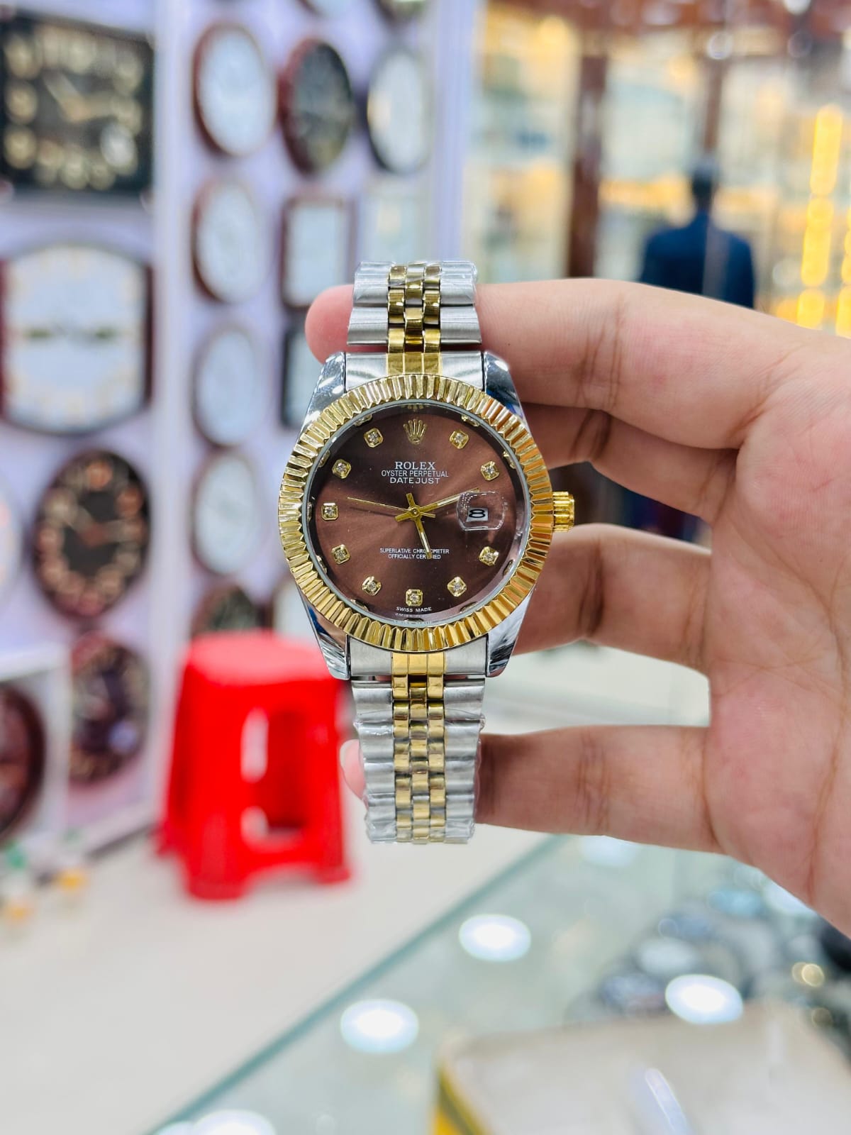 RLX Juble Chain Datejust Watch Stainless Steel - Brown Dial