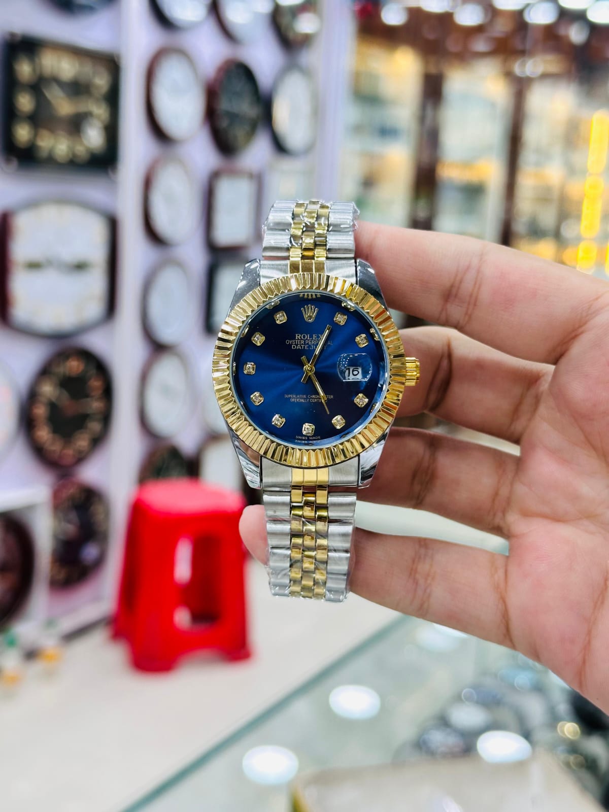 RLX Juble Chain Datejust Watch Stainless Steel - Blue Dial