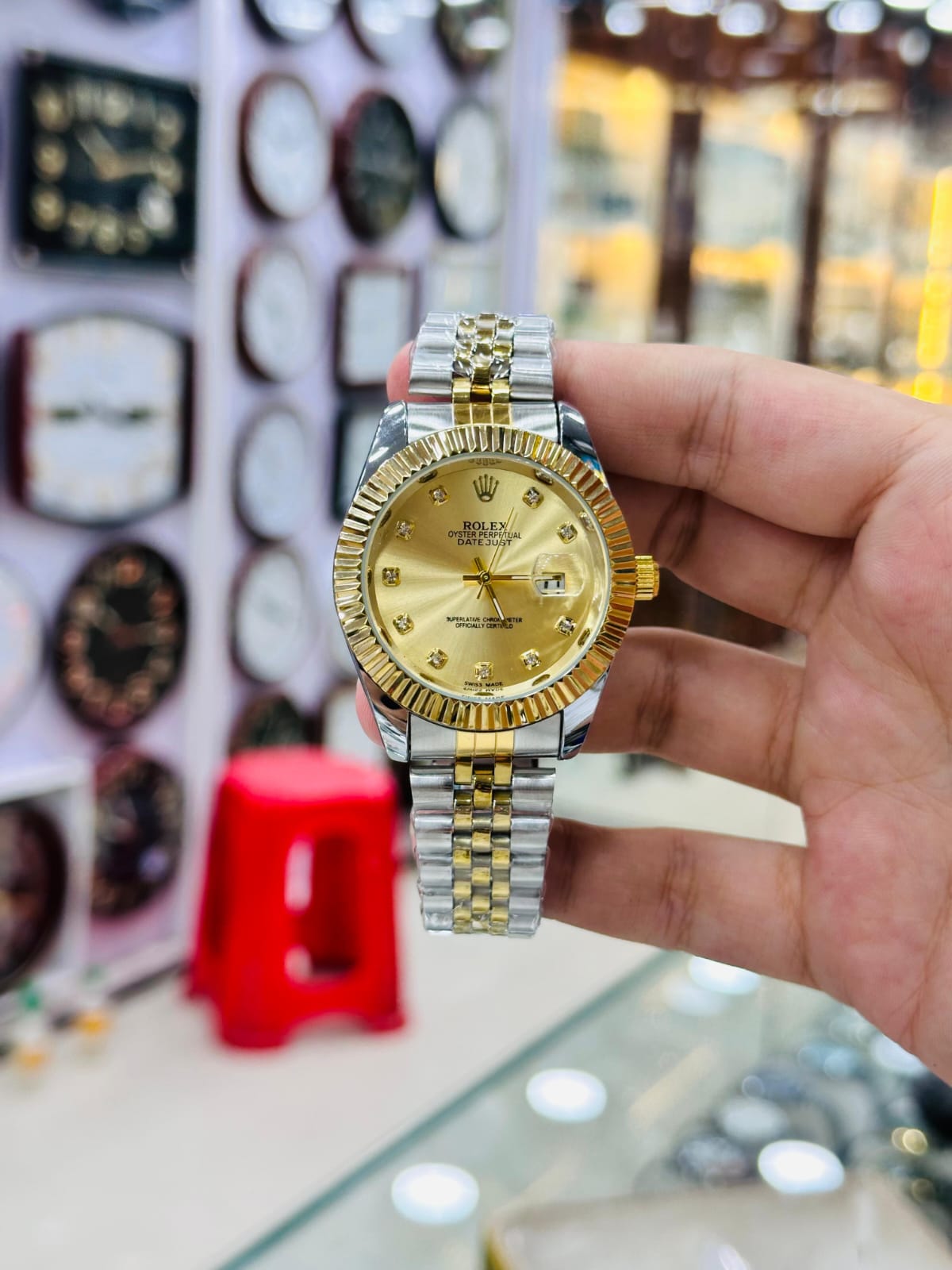 RLX Juble Chain Datejust Watch Stainless Steel - Golden Dial